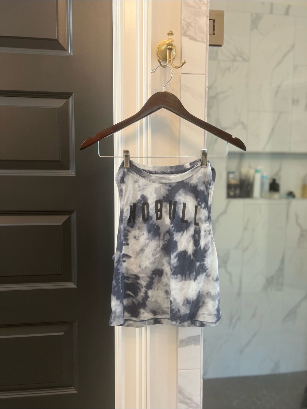 NOBULL Women's Tie-Dye Tank — Navy and White